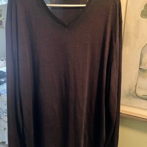 Robert Barakett Burgundy V-Neck Long Sleeve Shirt